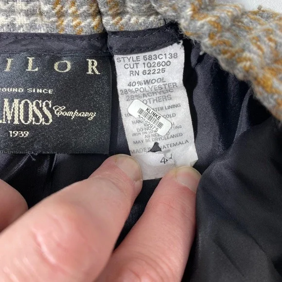 Vintage B. Moss Maxi Skirt Womens 4 Y2K 90s Brown Plaid Wool Blend Academia - Picture 14 of 16